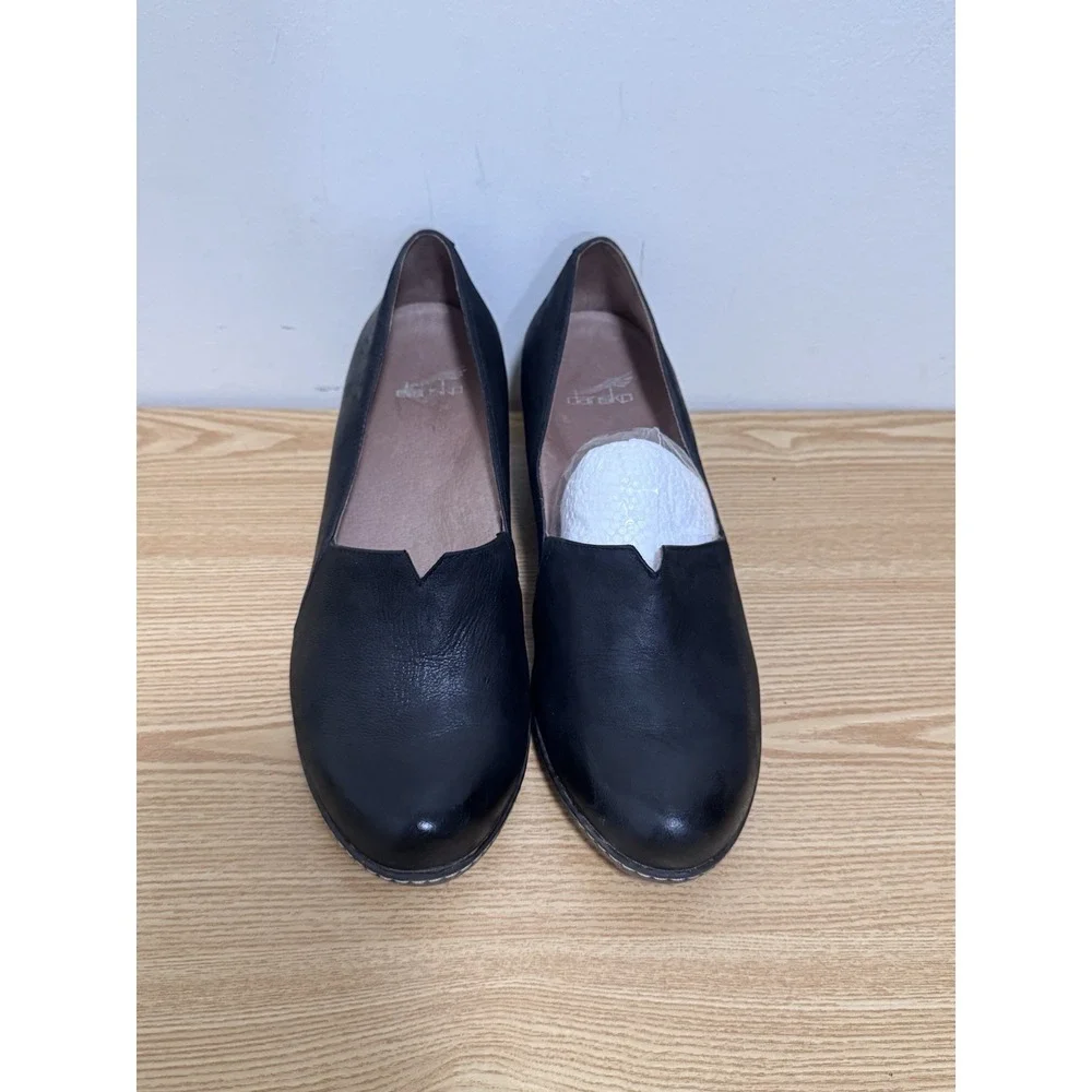 DANSKO LILIANA Burnished Teak‎ Leather Wedge Shoe Pump Slip On 39 women 8.5 - 9